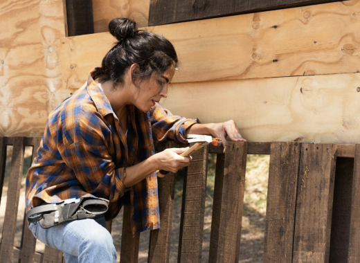 Woman Working in Construction